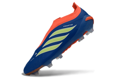 Adidas Predator 26 Elite Laceless FG Firm Ground Soccer Cleats - Blue/Bright Orange/Lime Green