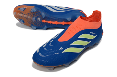 Adidas Predator 26 Elite Laceless FG Firm Ground Soccer Cleats - Blue/Bright Orange/Lime Green