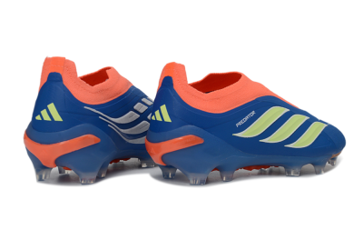 Adidas Predator 26 Elite Laceless FG Firm Ground Soccer Cleats - Blue/Bright Orange/Lime Green