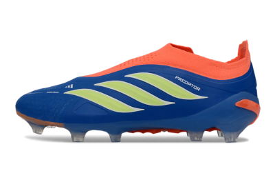 Adidas Predator 26 Elite Laceless FG Firm Ground Soccer Cleats - Blue/Bright Orange/Lime Green