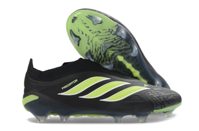 Adidas Predator 26 Elite Laceless FG Firm Ground Soccer Cleats - Black/Lime Green/White