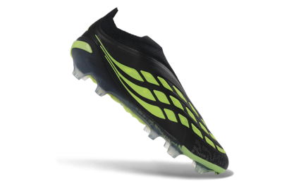 Adidas Predator 26 Elite Laceless FG Firm Ground Soccer Cleats - Black/Lime Green/White