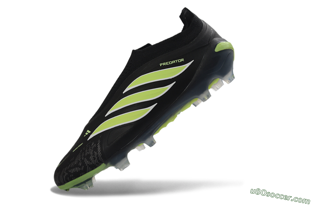 Adidas Predator 26 Elite Laceless FG Firm Ground Soccer Cleats - Black/Lime Green/White 5