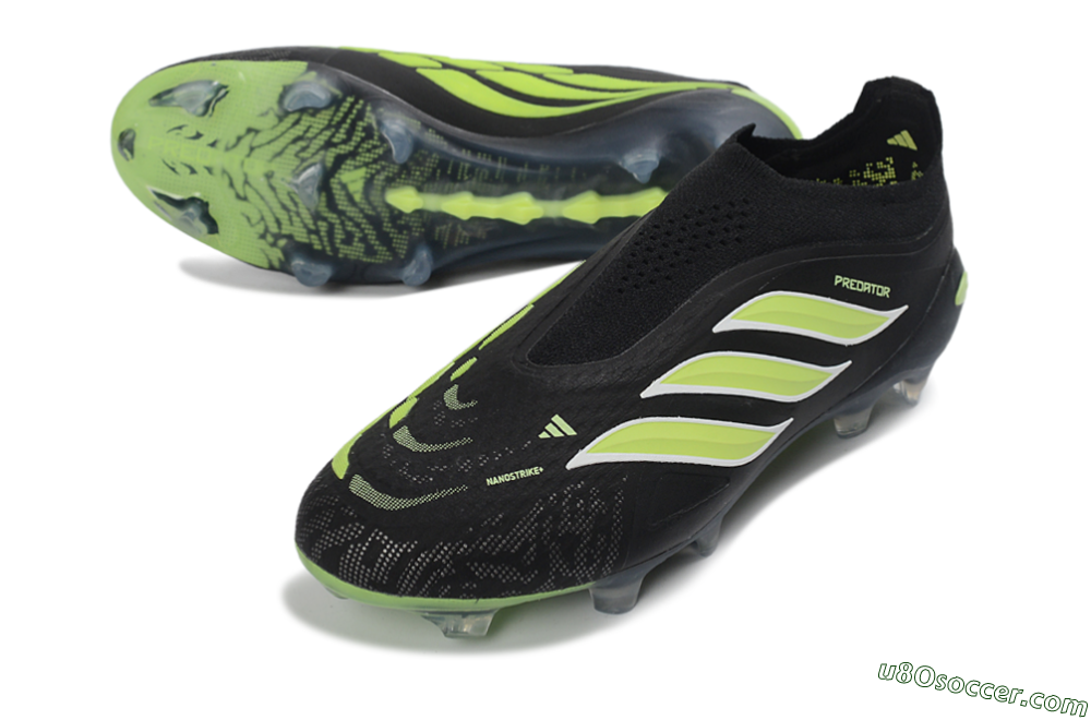Adidas Predator 26 Elite Laceless FG Firm Ground Soccer Cleats - Black/Lime Green/White 3