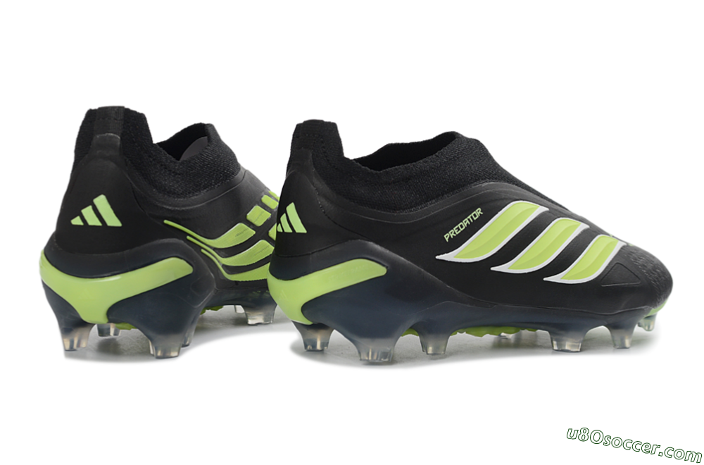Adidas Predator 26 Elite Laceless FG Firm Ground Soccer Cleats - Black/Lime Green/White 6
