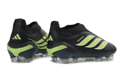 Adidas Predator 26 Elite Laceless FG Firm Ground Soccer Cleats - Black/Lime Green/White