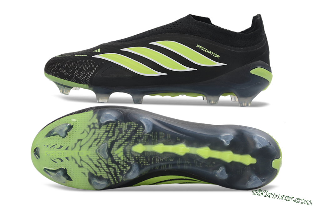 Adidas Predator 26 Elite Laceless FG Firm Ground Soccer Cleats - Black/Lime Green/White 0
