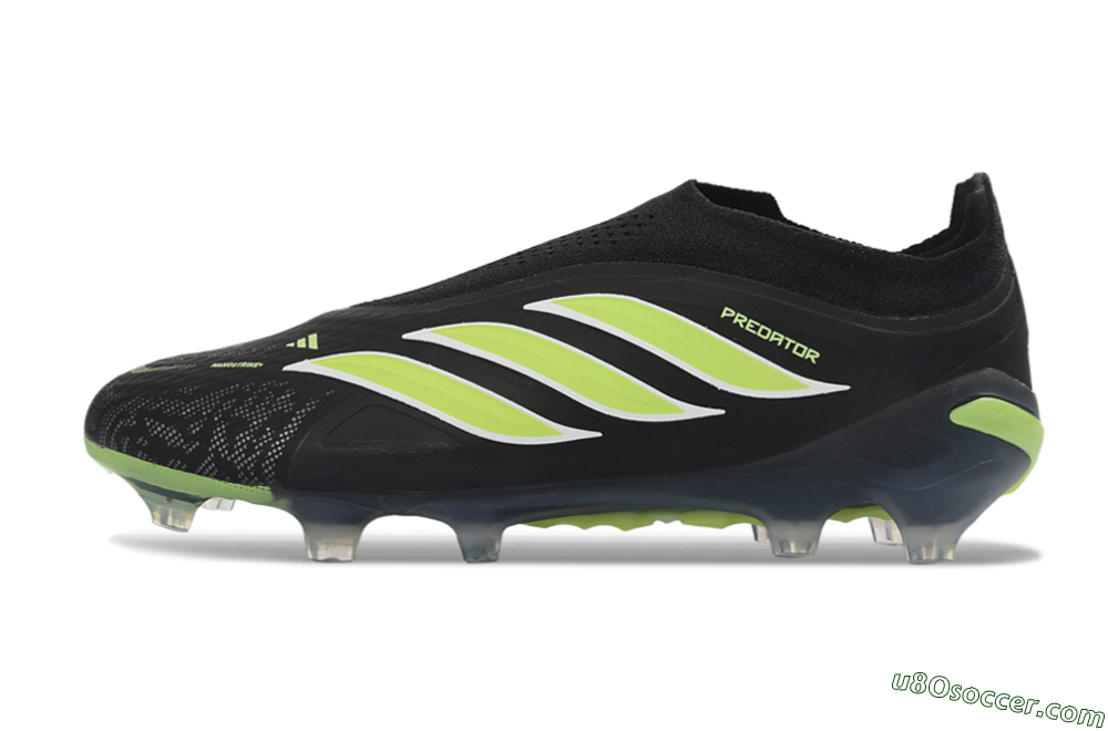 Adidas Predator 26 Elite Laceless FG Firm Ground Soccer Cleats - Black/Lime Green/White 2