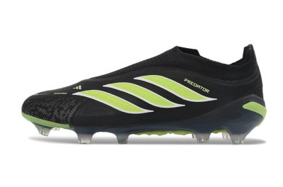 Adidas Predator 26 Elite Laceless FG Firm Ground Soccer Cleats - Black/Lime Green/White