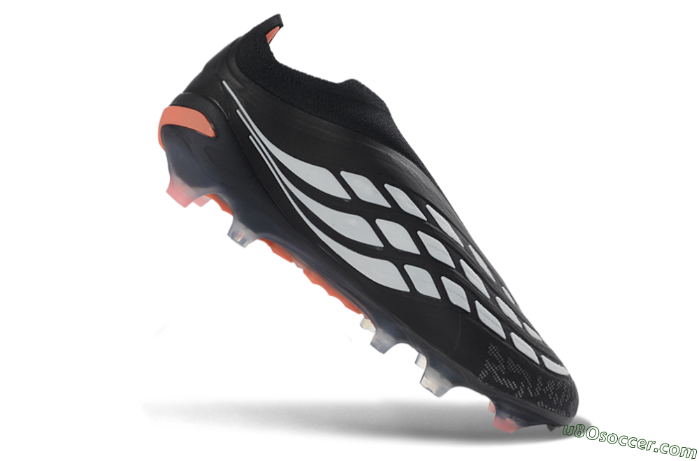 Adidas Predator 26 Elite Laceless FG Firm Ground Soccer Cleats - Black/White/Coral 4
