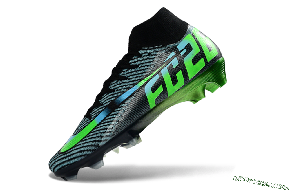 EAFC x Nike Air Zoom Mercurial Superfly 10 Elite FG Firm Ground Soccer Cleats - Black/Neon Green/Blue Shade 5