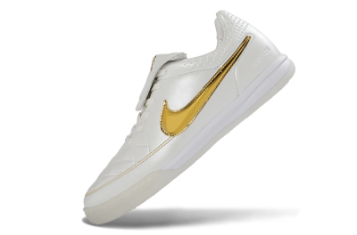 Nike Tiempo Legend SE IC Indoor & Futsal Soccer Shoes - White/Metallic Gold/Classic White