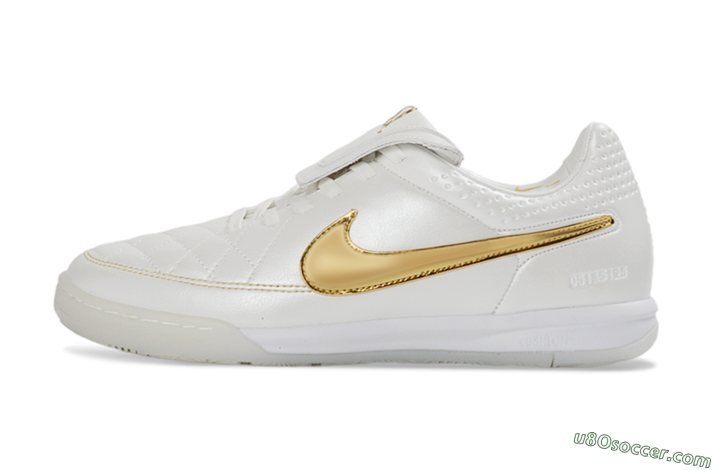 Nike Tiempo Legend SE IC Indoor & Futsal Soccer Shoes - White/Metallic Gold/Classic White 2