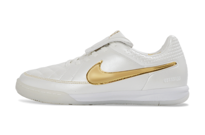 Nike Tiempo Legend SE IC Indoor & Futsal Soccer Shoes - White/Metallic Gold/Classic White