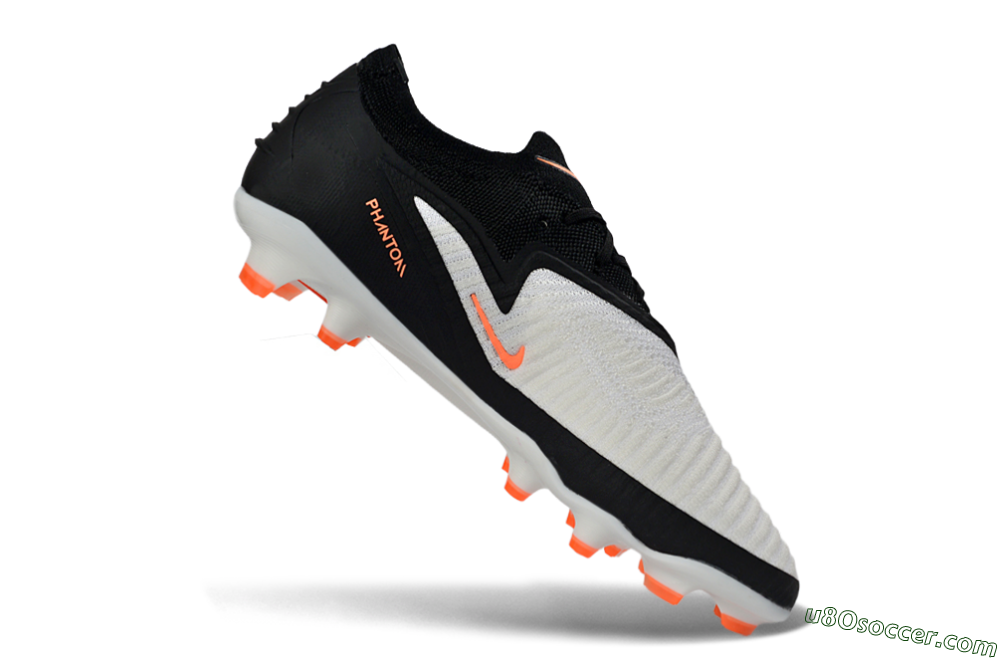 Nike Phantom 6 Elite Low FG Firm Ground Soccer Cleats - Black/Bright Orange/White 4