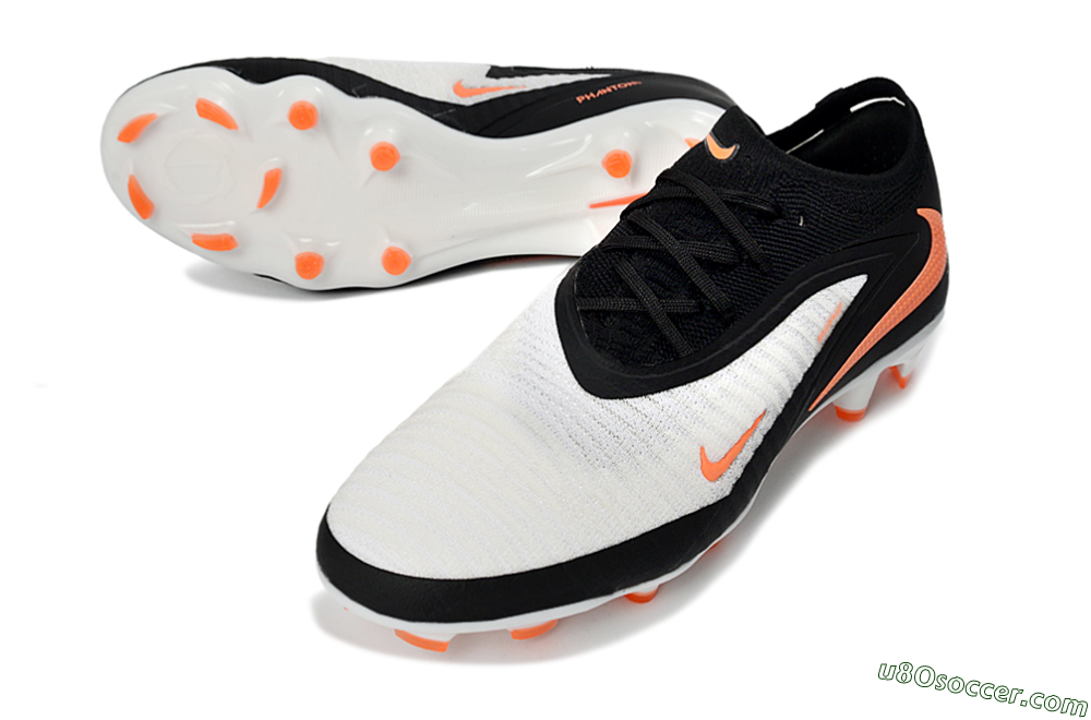 Nike Phantom 6 Elite Low FG Firm Ground Soccer Cleats - Black/Bright Orange/White 3