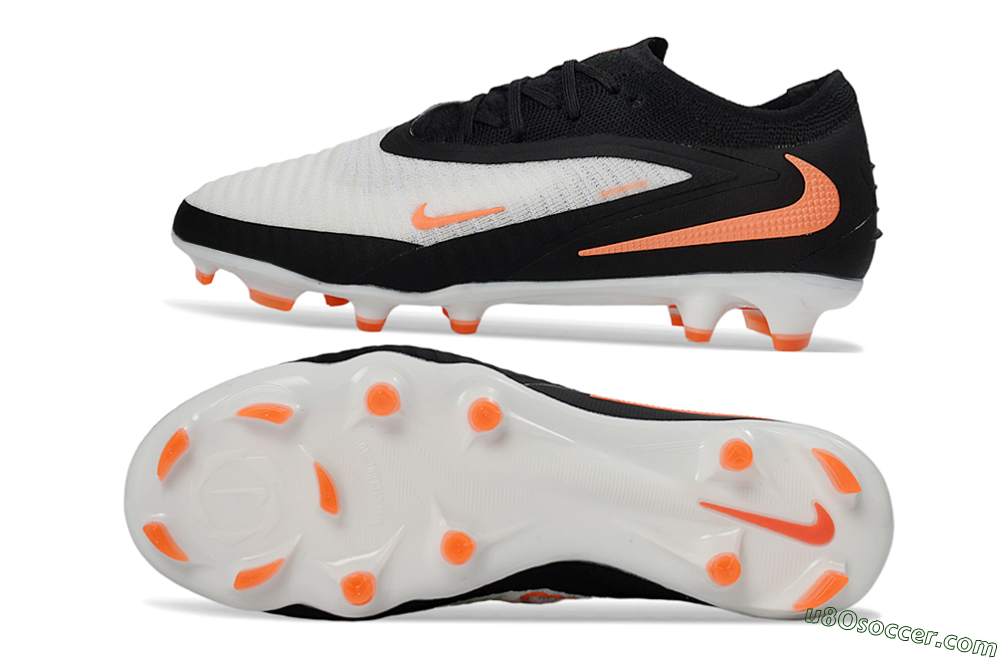 Nike Phantom 6 Elite Low FG Firm Ground Soccer Cleats - Black/Bright Orange/White 0