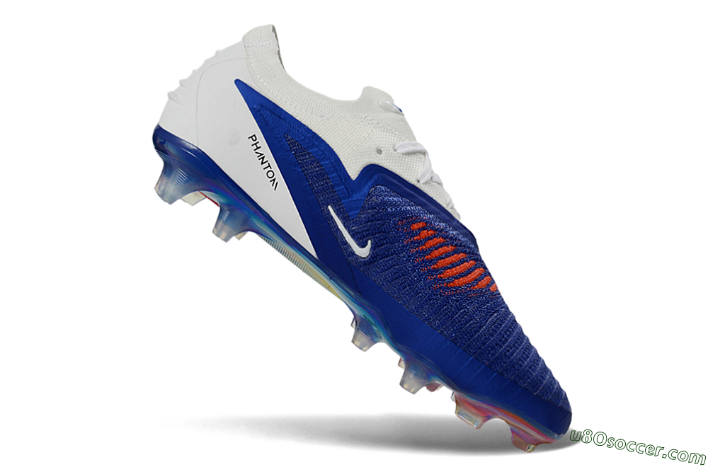 Nike Phantom 6 Elite Low FG Firm Ground Soccer Cleats - Blue/Electric Blue/Fiery Orange 4