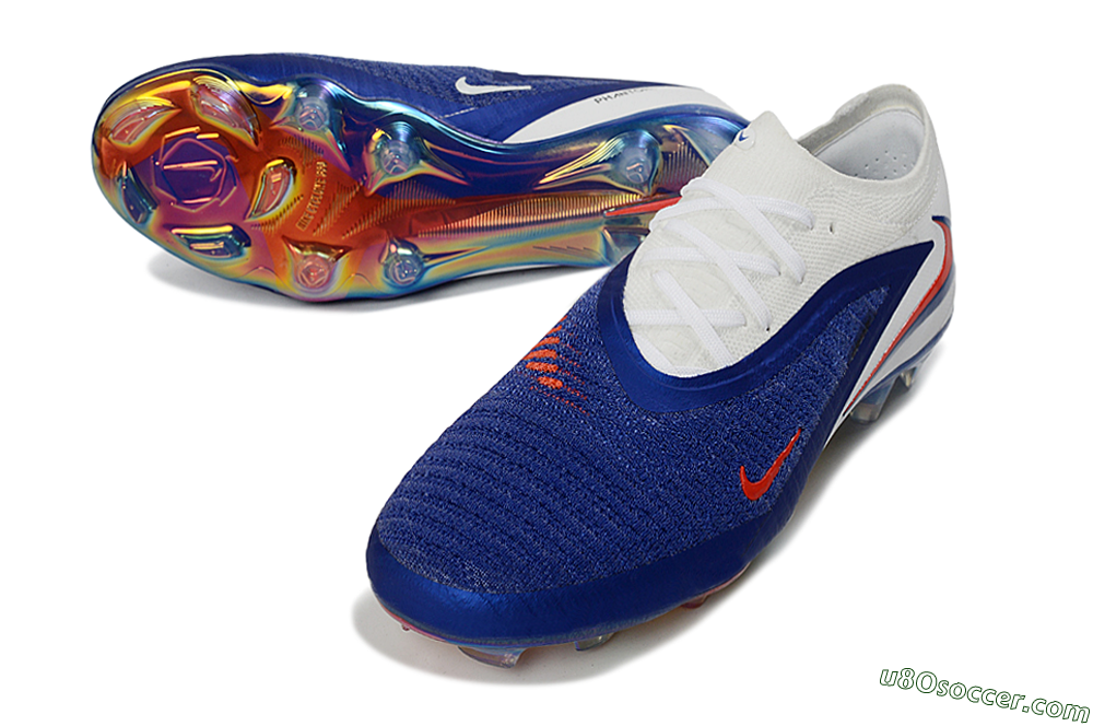Nike Phantom 6 Elite Low FG Firm Ground Soccer Cleats - Blue/Electric Blue/Fiery Orange 3