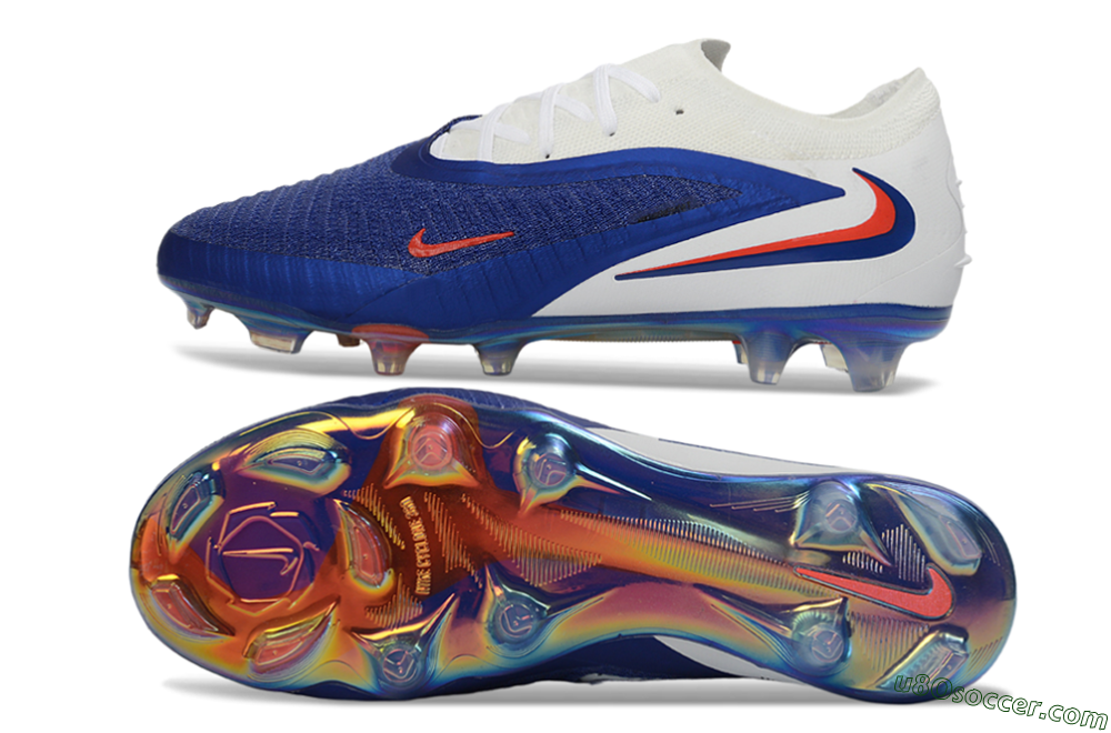 Nike Phantom 6 Elite Low FG Firm Ground Soccer Cleats - Blue/Electric Blue/Fiery Orange 0