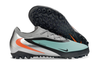 Nike Phantom 6 Elite Low TF Artificial Turf Soccer Shoes - Aqua/Coral Orange/Metallic Silver