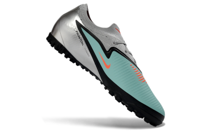 Nike Phantom 6 Elite Low TF Artificial Turf Soccer Shoes - Aqua/Coral Orange/Metallic Silver
