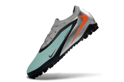 Nike Phantom 6 Elite Low TF Artificial Turf Soccer Shoes - Aqua/Coral Orange/Metallic Silver