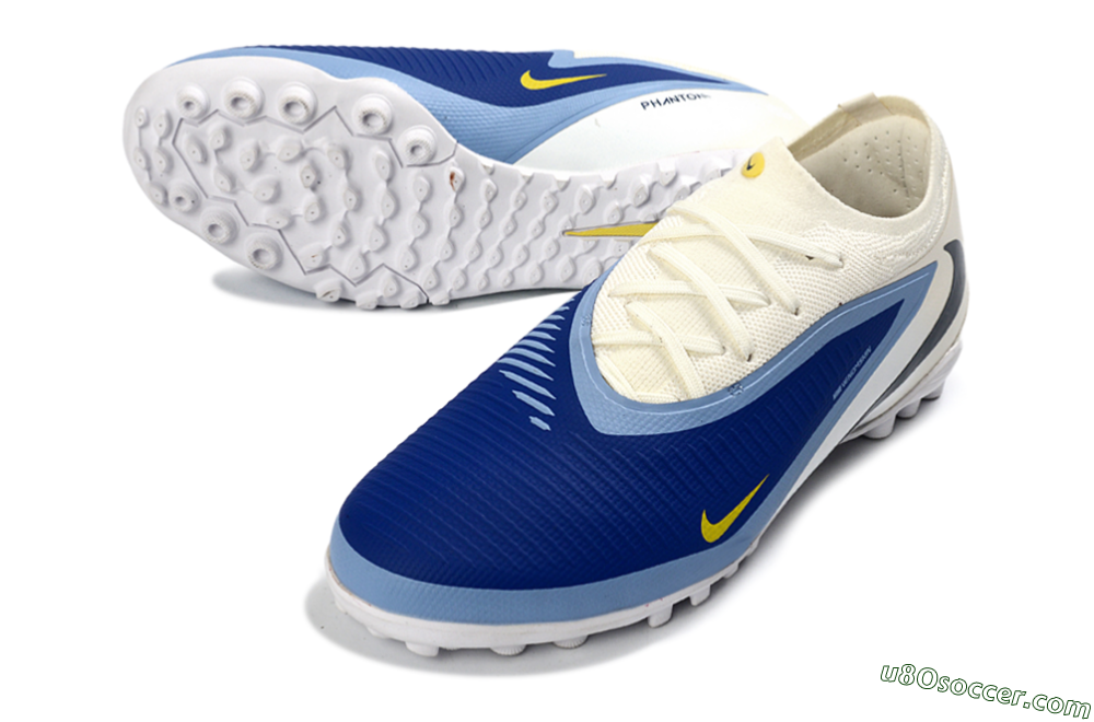 Nike Phantom 6 Elite Low TF Artificial Turf Soccer Shoes - Blue/Sky Blue/White 3