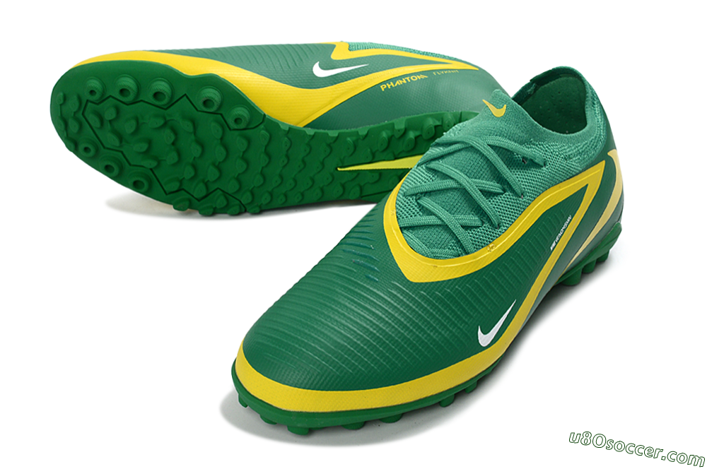 Nike Phantom 6 Elite Low TF Artificial Turf Soccer Shoes - Green/Lime Green/Sunshine Yellow 3