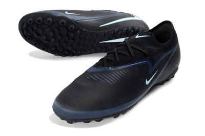 Nike Phantom 6 Elite Low TF Artificial Turf Soccer Shoes - Black/Navy Blue/Light Aqua