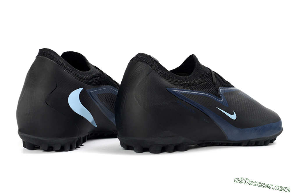 Nike Phantom 6 Elite Low TF Artificial Turf Soccer Shoes - Black/Navy Blue/Light Aqua 6