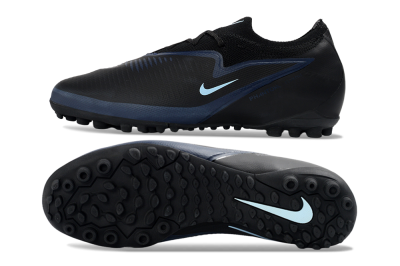 Nike Phantom 6 Elite Low TF Artificial Turf Soccer Shoes - Black/Navy Blue/Light Aqua
