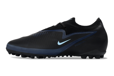 Nike Phantom 6 Elite Low TF Artificial Turf Soccer Shoes - Black/Navy Blue/Light Aqua