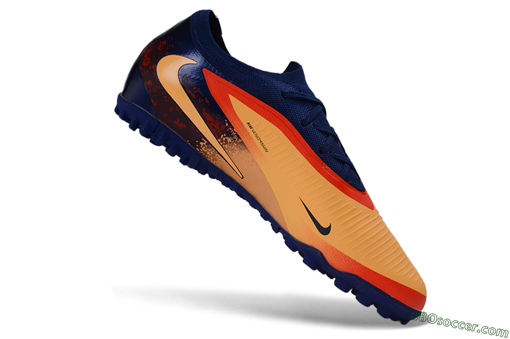 Nike Phantom 6 Elite Low TF Artificial Turf Soccer Shoes - Orange/Navy Blue/Crimson Red 4