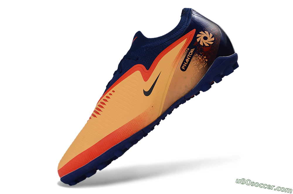 Nike Phantom 6 Elite Low TF Artificial Turf Soccer Shoes - Orange/Navy Blue/Crimson Red 5