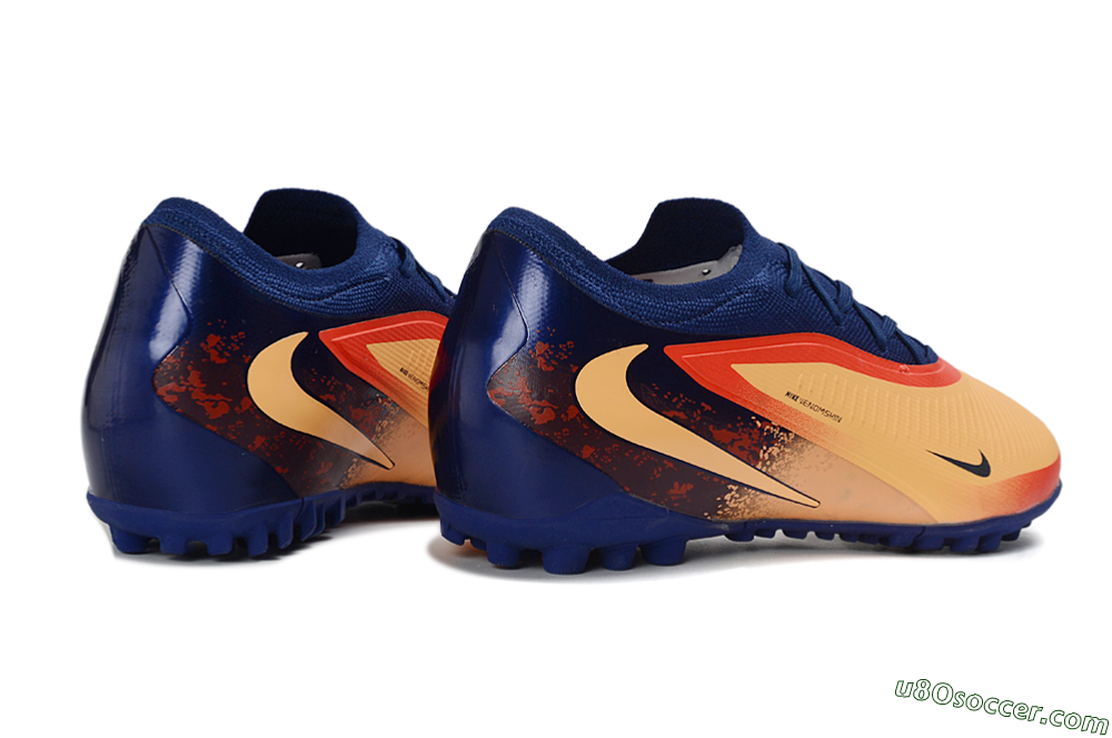 Nike Phantom 6 Elite Low TF Artificial Turf Soccer Shoes - Orange/Navy Blue/Crimson Red 6
