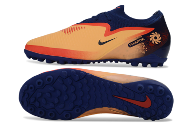 Nike Phantom 6 Elite Low TF Artificial Turf Soccer Shoes - Orange/Navy Blue/Crimson Red