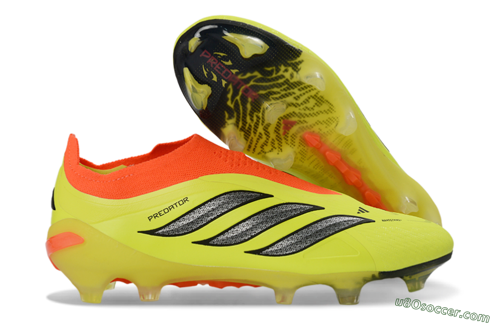 Adidas Predator 26 Elite Laceless FG Firm Ground Soccer Cleats - Yellow/Electric Yellow/Fiery Orange 1