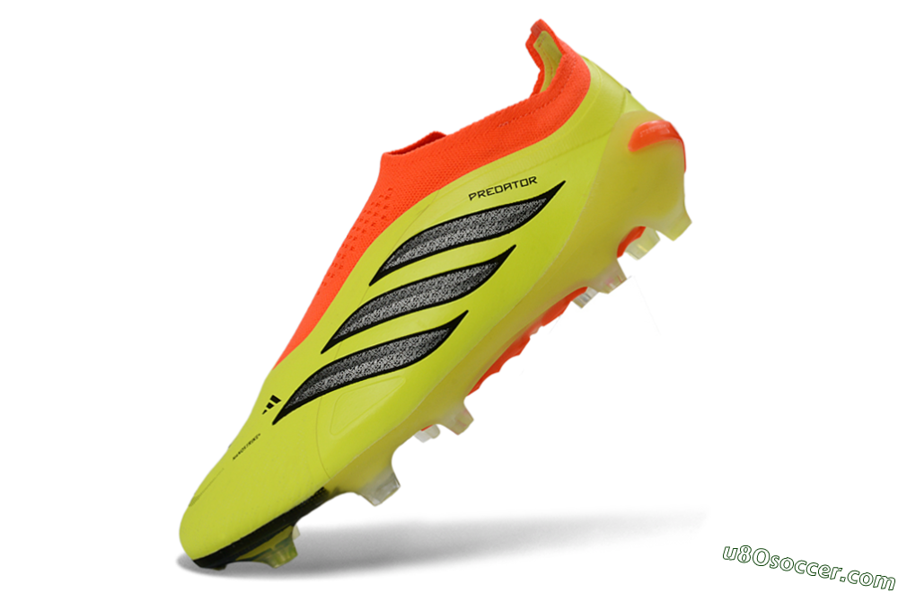 Adidas Predator 26 Elite Laceless FG Firm Ground Soccer Cleats - Yellow/Electric Yellow/Fiery Orange 5