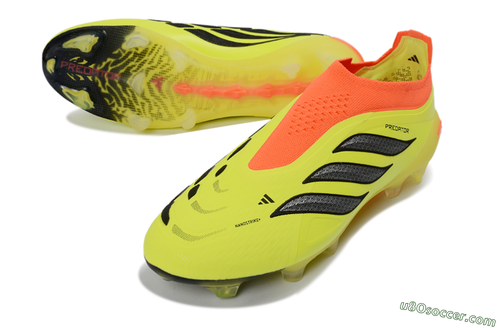 Adidas Predator 26 Elite Laceless FG Firm Ground Soccer Cleats - Yellow/Electric Yellow/Fiery Orange 3