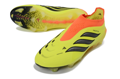 Adidas Predator 26 Elite Laceless FG Firm Ground Soccer Cleats - Yellow/Electric Yellow/Fiery Orange