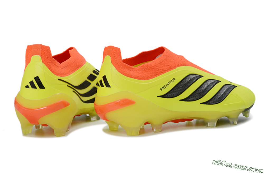 Adidas Predator 26 Elite Laceless FG Firm Ground Soccer Cleats - Yellow/Electric Yellow/Fiery Orange 6