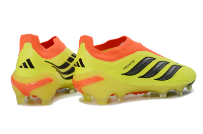 Adidas Predator 26 Elite Laceless FG Firm Ground Soccer Cleats - Yellow/Electric Yellow/Fiery Orange