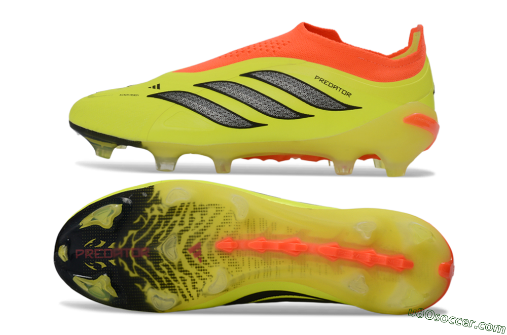 Adidas Predator 26 Elite Laceless FG Firm Ground Soccer Cleats - Yellow/Electric Yellow/Fiery Orange 0