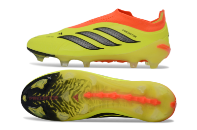 Adidas Predator 26 Elite Laceless FG Firm Ground Soccer Cleats - Yellow/Electric Yellow/Fiery Orange
