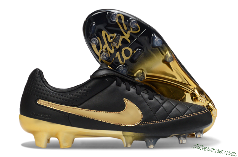 Nike Tiempo Legend SE FG Firm Ground Soccer Cleats - Black/Gold/Sleek Black 1