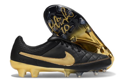 Nike Tiempo Legend SE FG Firm Ground Soccer Cleats - Black/Gold/Sleek Black
