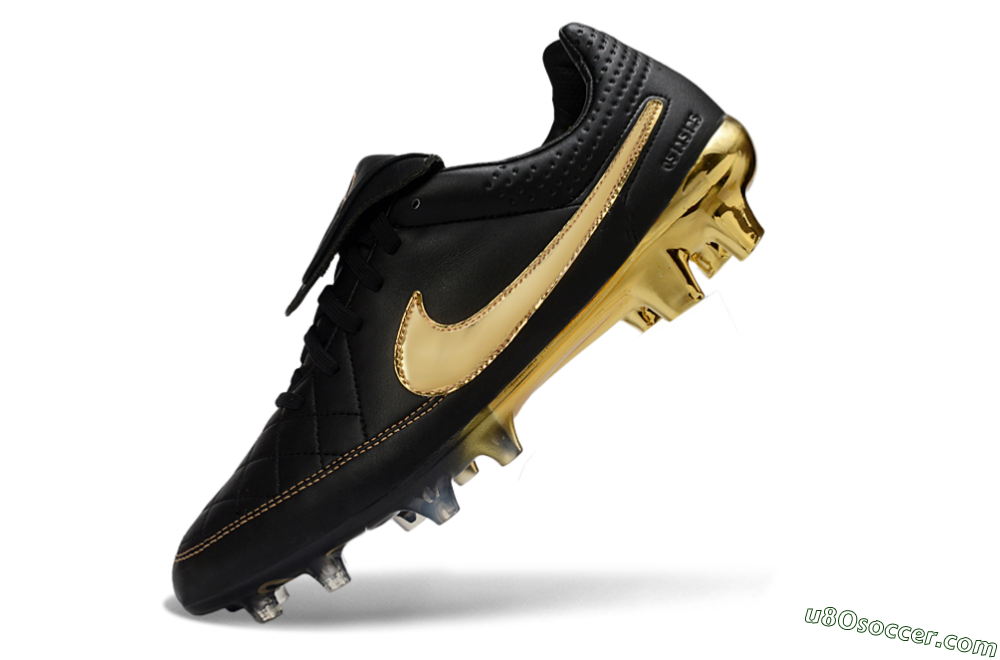 Nike Tiempo Legend SE FG Firm Ground Soccer Cleats - Black/Gold/Sleek Black 5