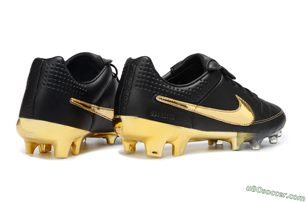 Nike Tiempo Legend SE FG Firm Ground Soccer Cleats - Black/Gold/Sleek Black 6