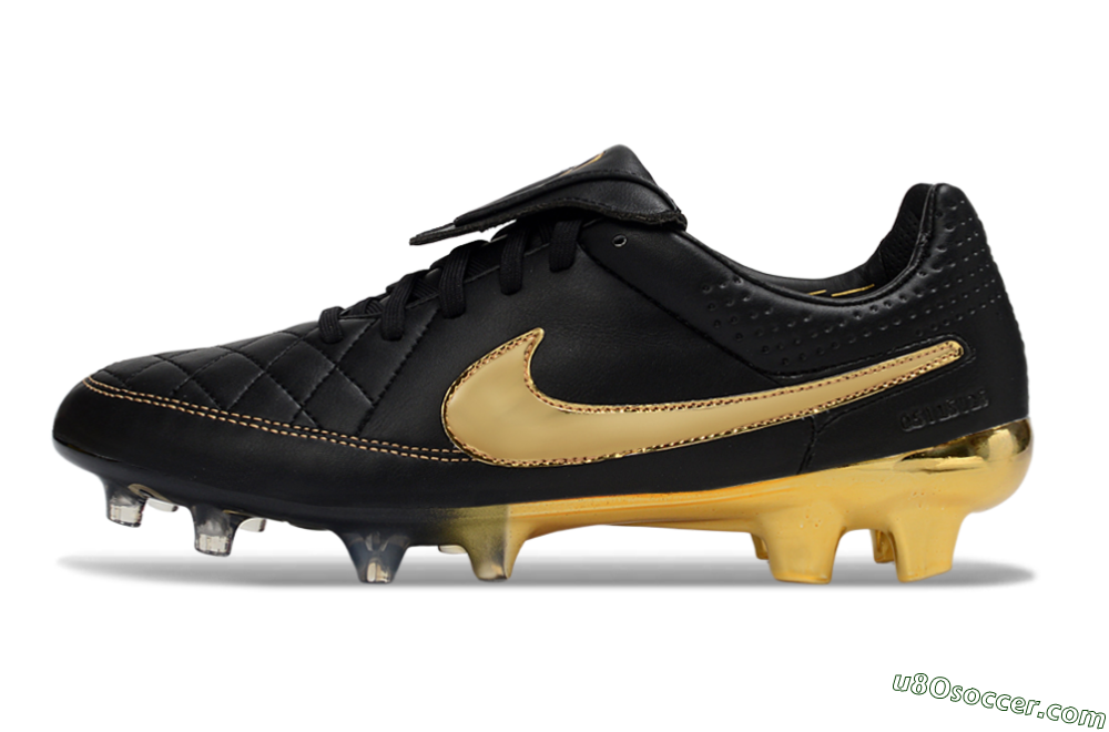 Nike Tiempo Legend SE FG Firm Ground Soccer Cleats - Black/Gold/Sleek Black 2